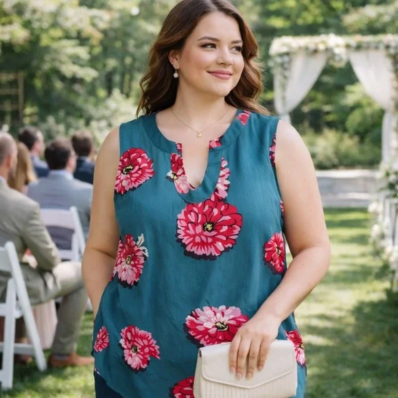 Cabi Style 3445 Blushing Floral Blouse Teal Sz M Peplum Lined
Tank Shirt Top - Picture 2 of 16